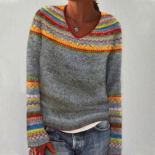 Stilla | Retro Pullover Af V-strik