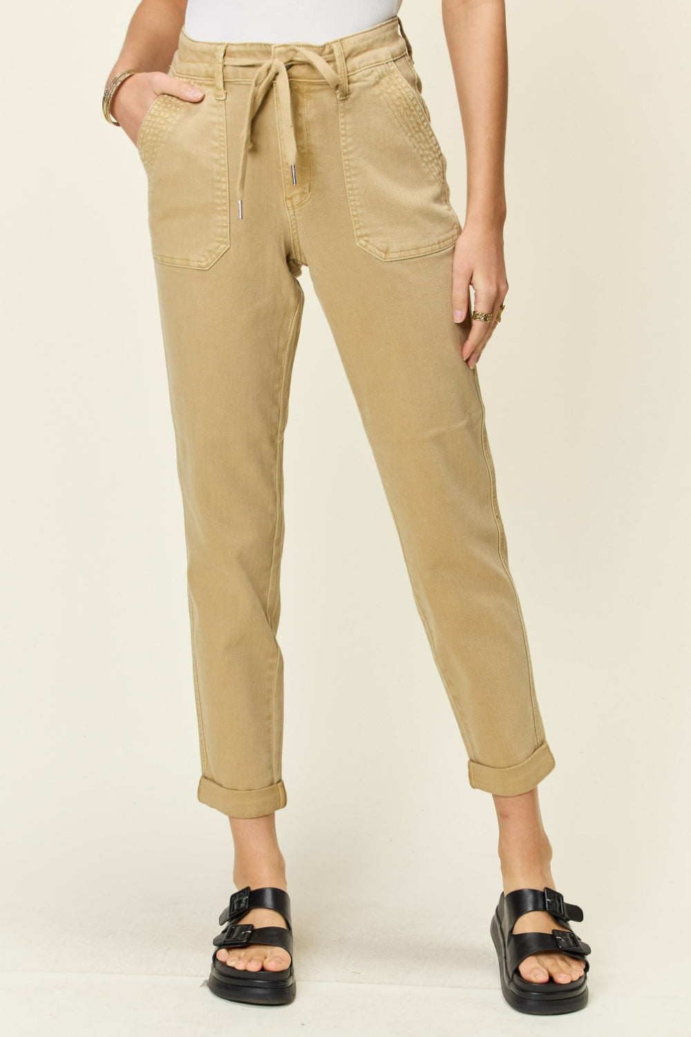Stilla | Blå Full Size Høj Talje Jogger Jeans