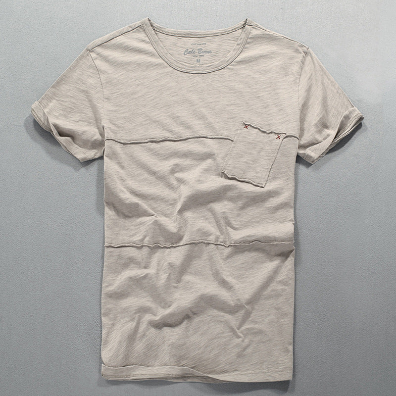 Herrer afslappet T-shirt i moderne design med brystlomme Stilla