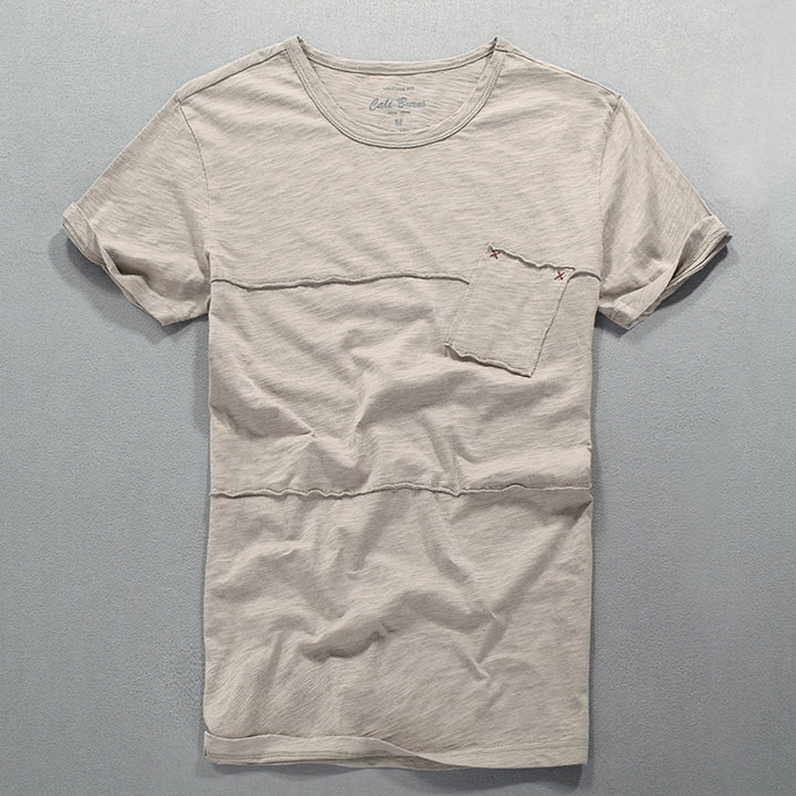 Herrer afslappet T-shirt i moderne design med brystlomme Stilla