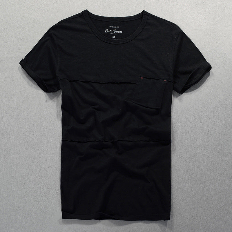 Herrer afslappet T-shirt i moderne design med brystlomme Stilla