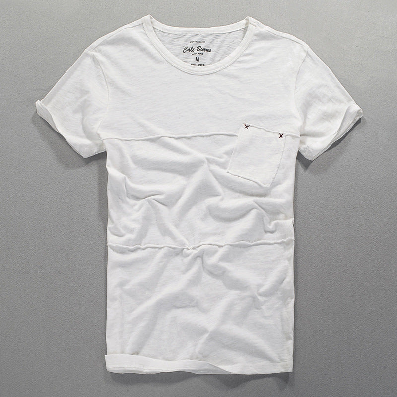 Herrer afslappet T-shirt i moderne design med brystlomme Stilla