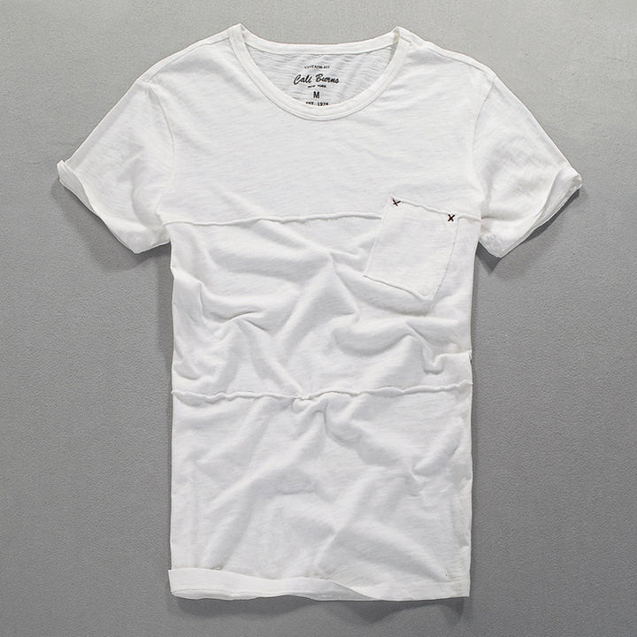 Herrer afslappet T-shirt i moderne design med brystlomme Stilla