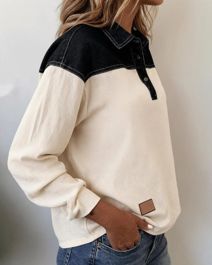 Stilla | Løs Krave Denim Patchwork