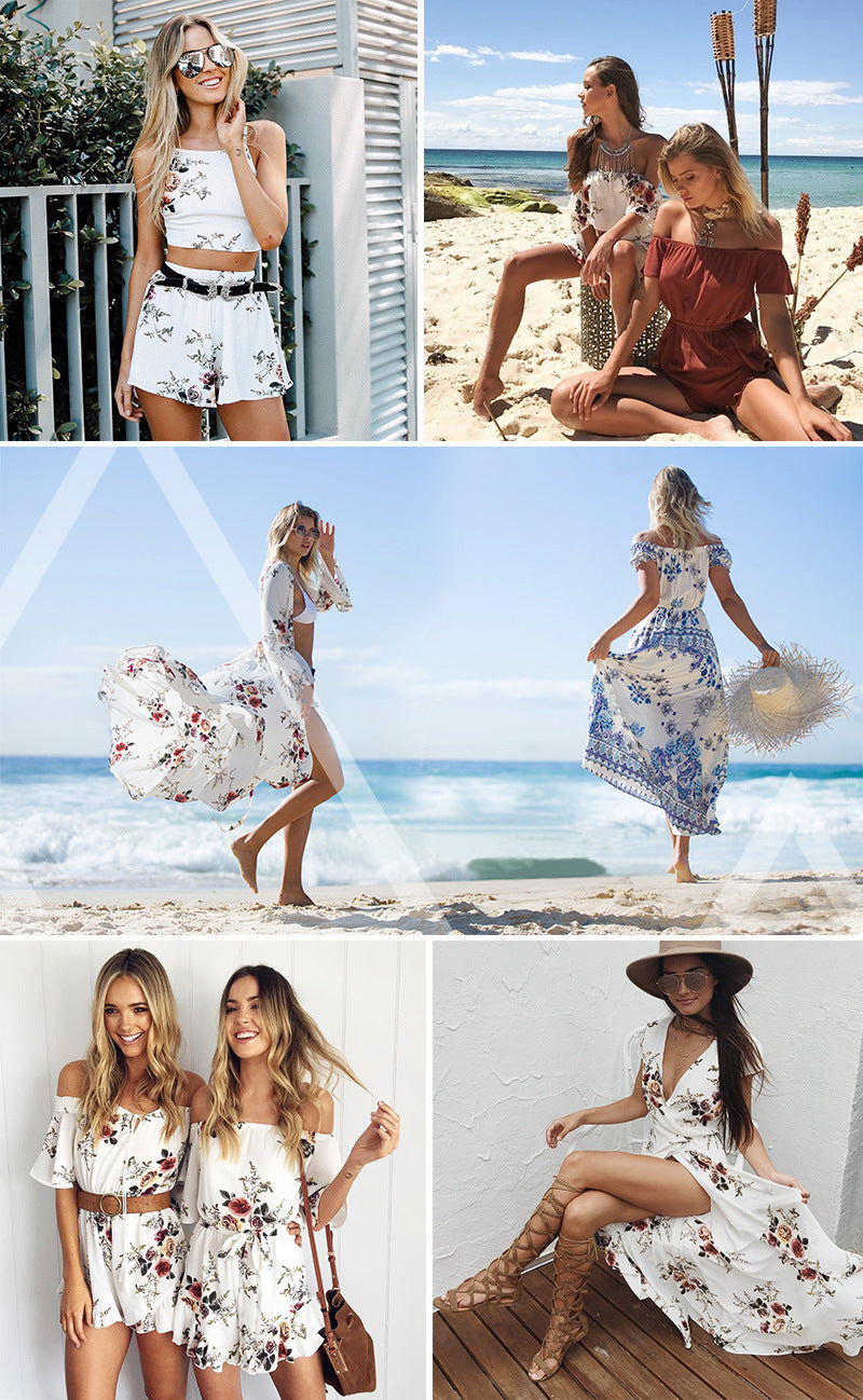 Damer Off-Shoulder Jumpsuit med Blomstermønster Stilla