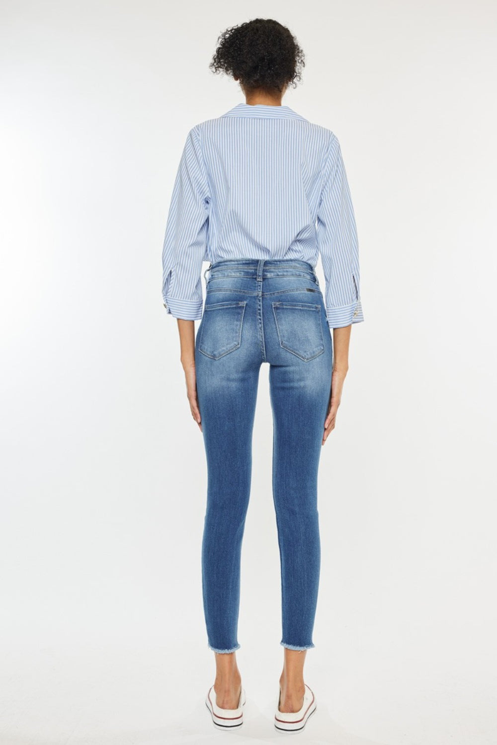 Stilla | Slidt rå kant høj talje jeans