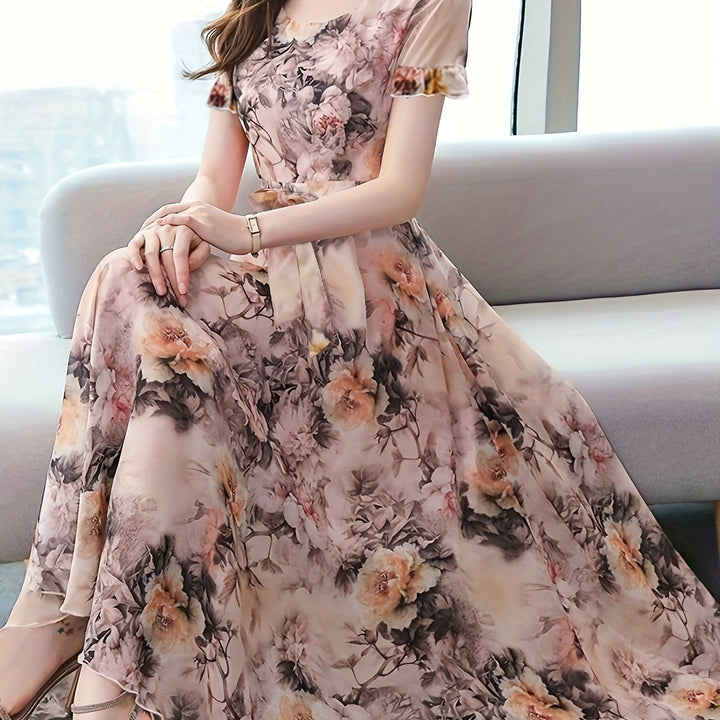 Stilla | Let It Go Chiffon Kjole Med Pæonblomster
