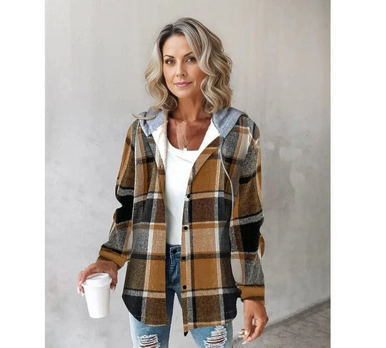 Stilla | Cozy Checked Hoodie med Snøring til Kvinder