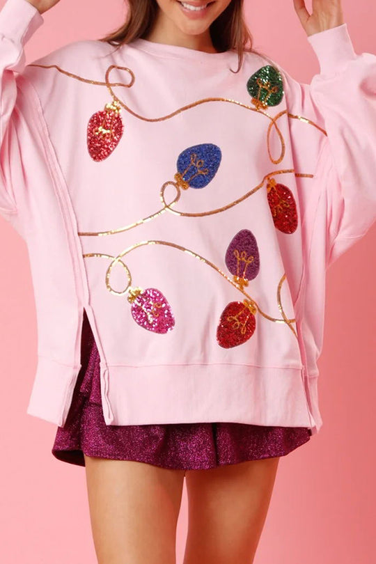 Stilla | Julelys Pailletter Slids Pullover Sweatshirt
