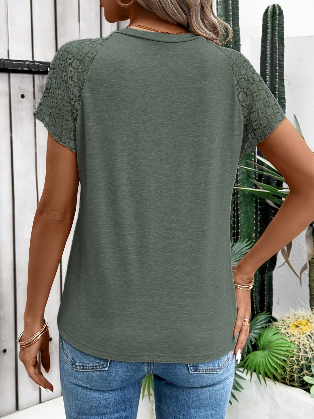 Stilla | Lace T-Shirt Med Korte Ærmer