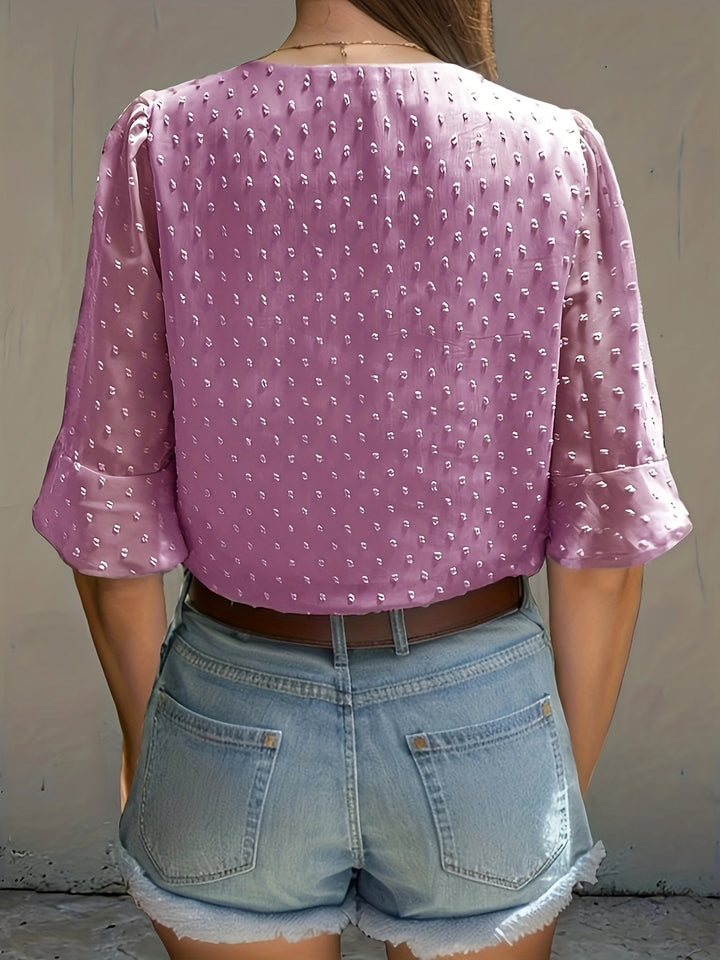 Stilla | Løs Chiffonbluse Med Lange Ærmer