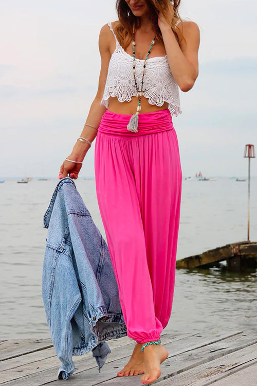 Stilla | Elastisk Rynket Talje Plisserede Harem Joggers