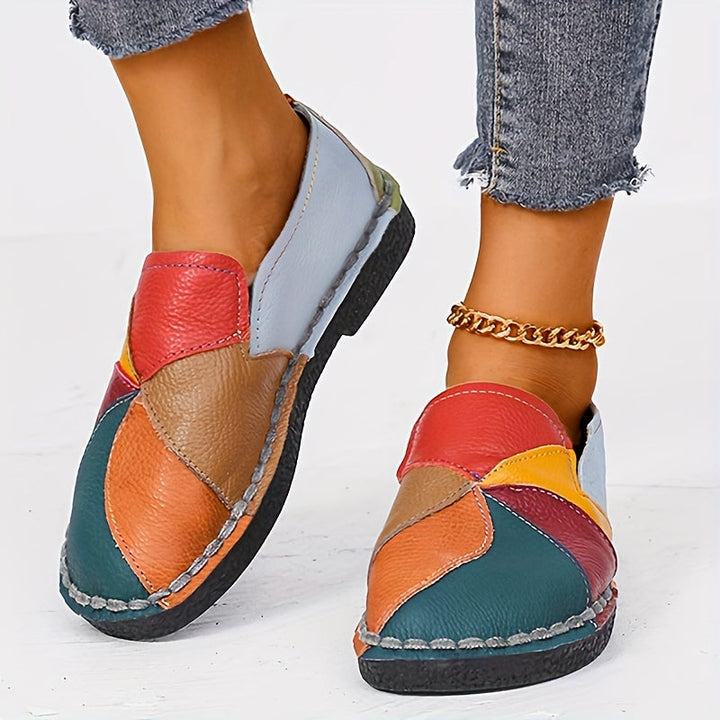 Stilla | Damer Colorblock Loafer Bløde Slip on Sko, Skridsikre Og Komfortable