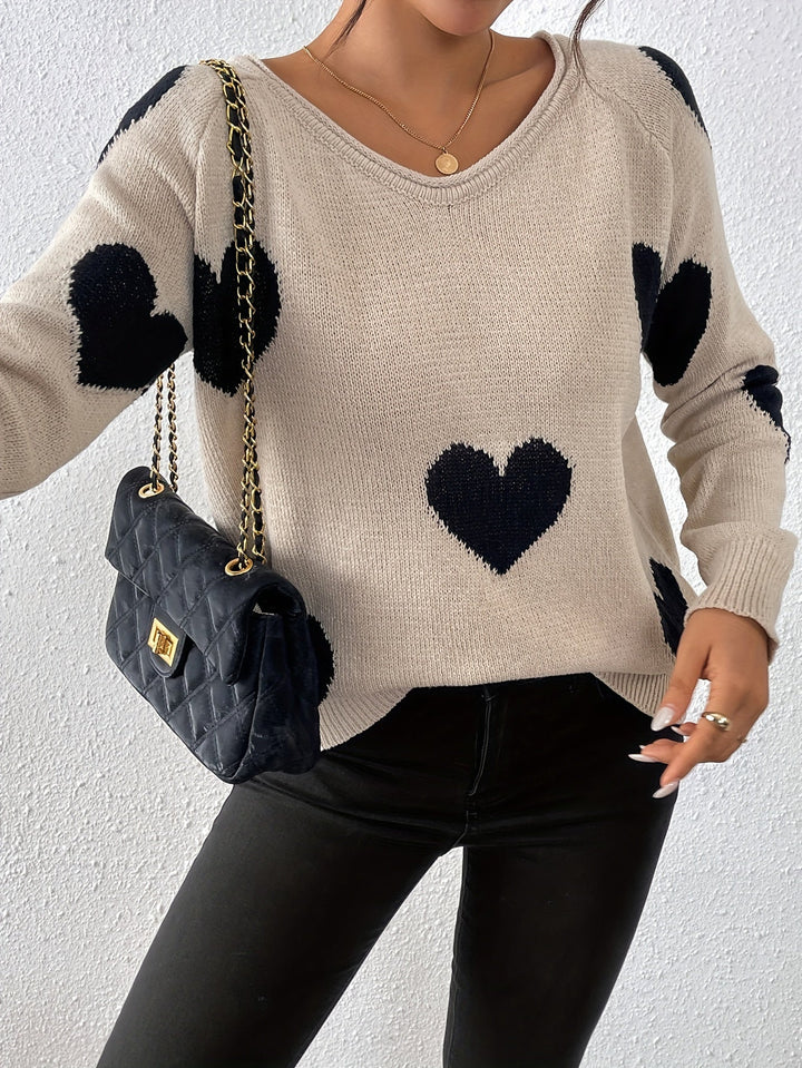 Stilla | Cozy Sweater med Et Hjerte Mønster til En Romantisk Vinter Stil