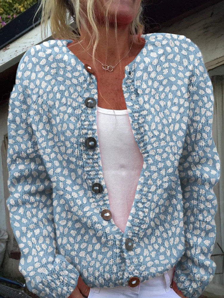 Stilla | Retro Punkt Tie Dye Strikjakke