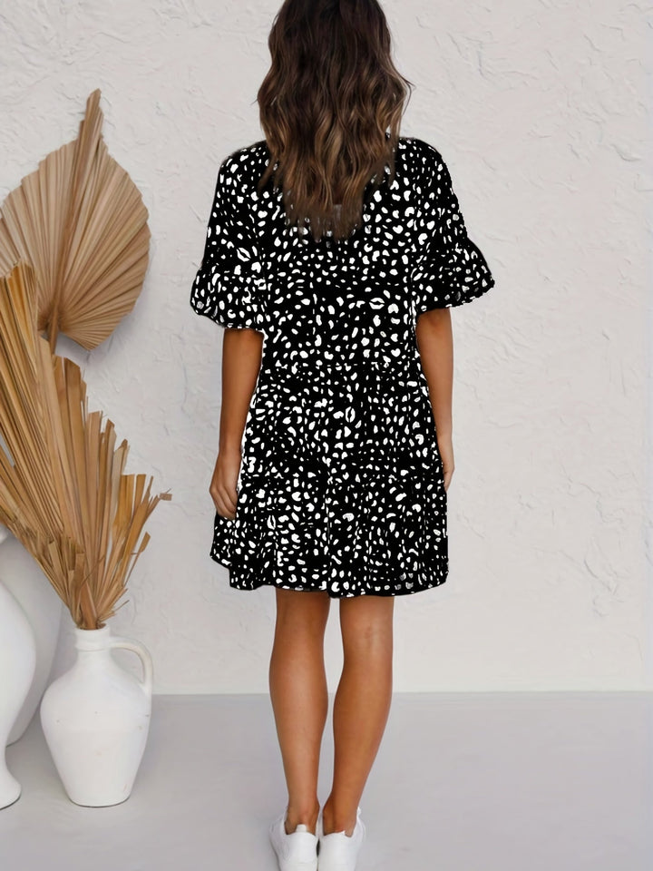 Stilla | Lagdelt Kjole Med Leopardprint