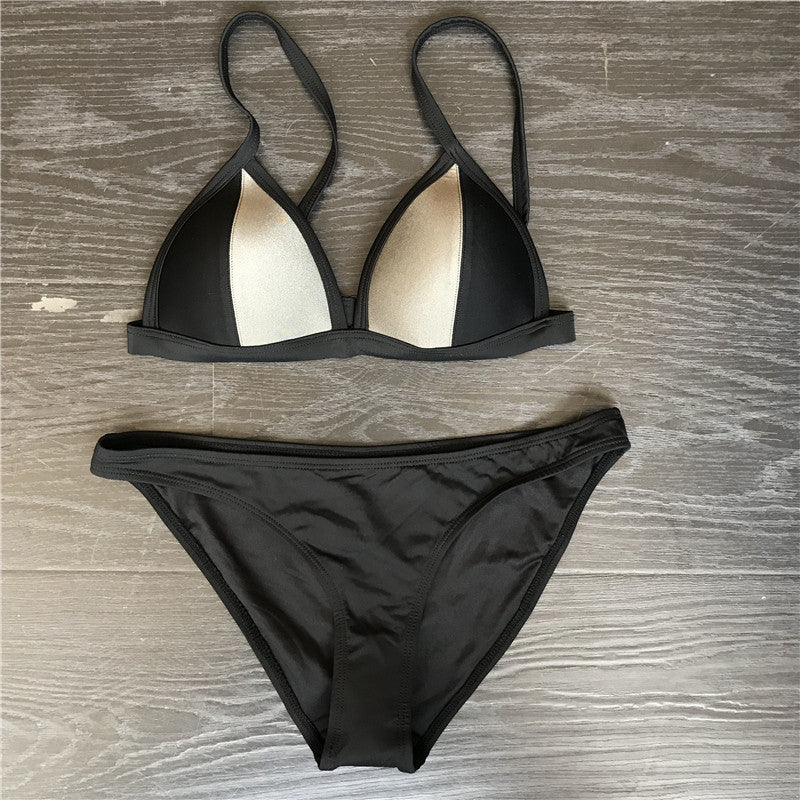 Dame Triangel-Bikini-Sæt med moderigtig kontrast Skovae
