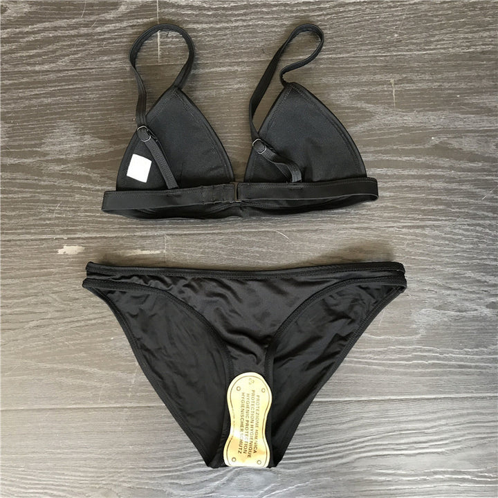 Dame Triangel-Bikini-Sæt med moderigtig kontrast Skovae