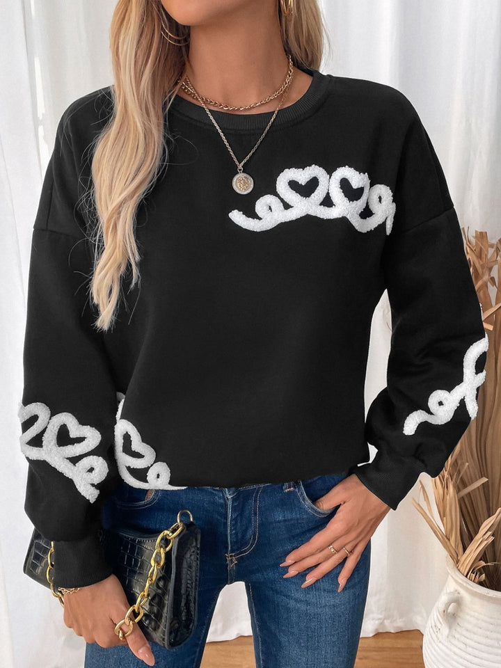 Stilla | Pullover med lange ærmer og rund halsudskæring Perfee Heart
