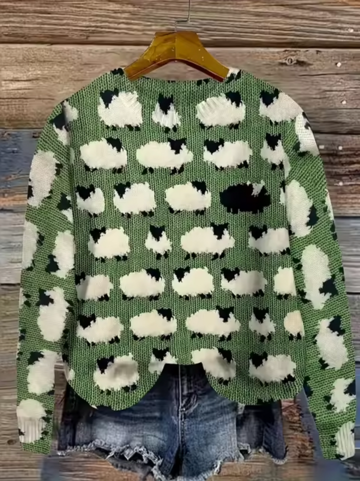 Stilla | Strikpullover Med 3d tryk