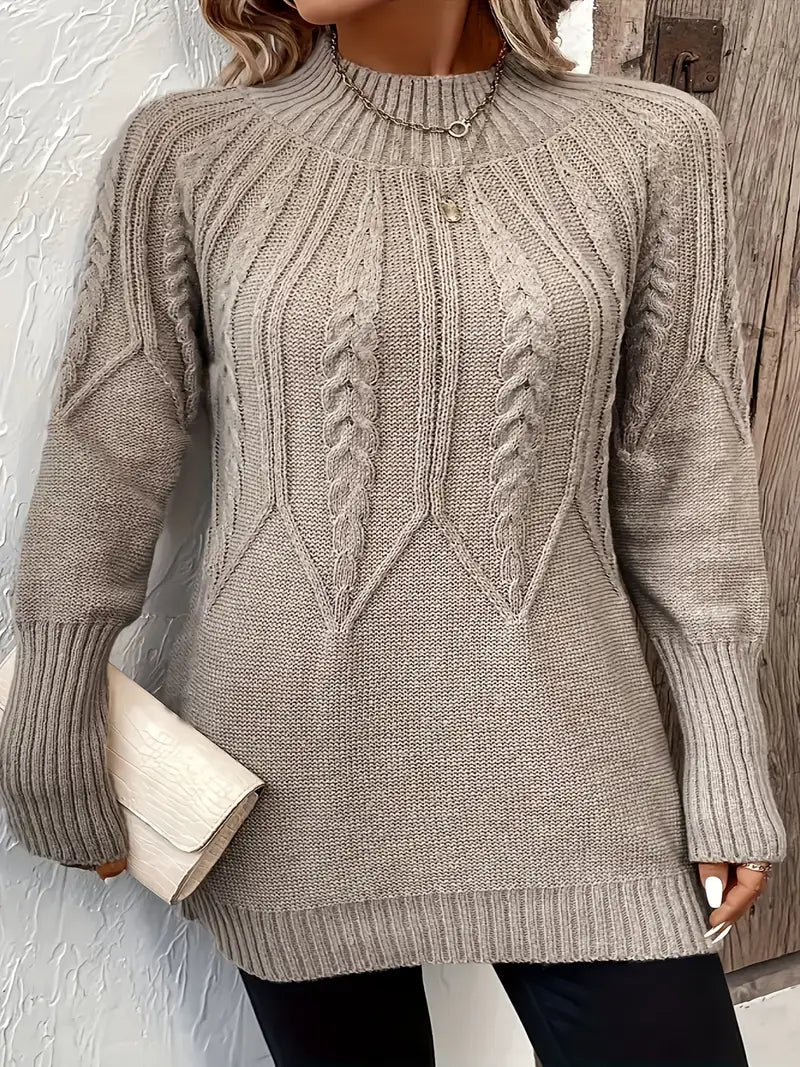 Stilla | Udenlandsk Trøje, Khaki, Turtleneck, Lange Ærmer, Stræk Polyester