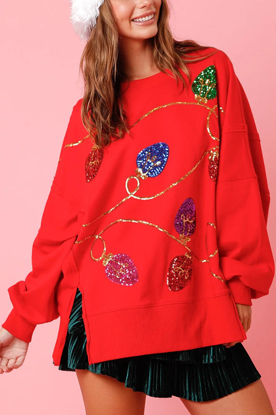 Stilla | Julelys Pailletter Slids Pullover Sweatshirt