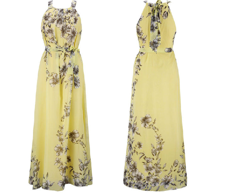 Kvinders maxi kjole med blomstermønster og off-the-shoulder halsudskæring Stilla