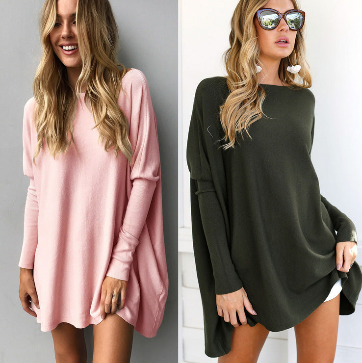 Dame Oversized Strikpullover med asymmetrisk snit Stilla
