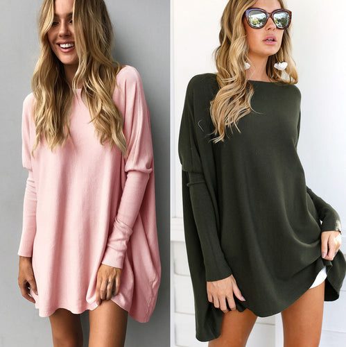 Dame Oversized Strikpullover med asymmetrisk snit Stilla