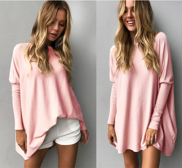 Dame Oversized Strikpullover med asymmetrisk snit Stilla