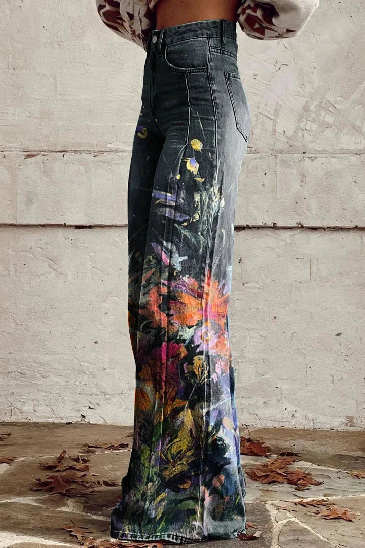 Stilla | Floral kunstværk pullover