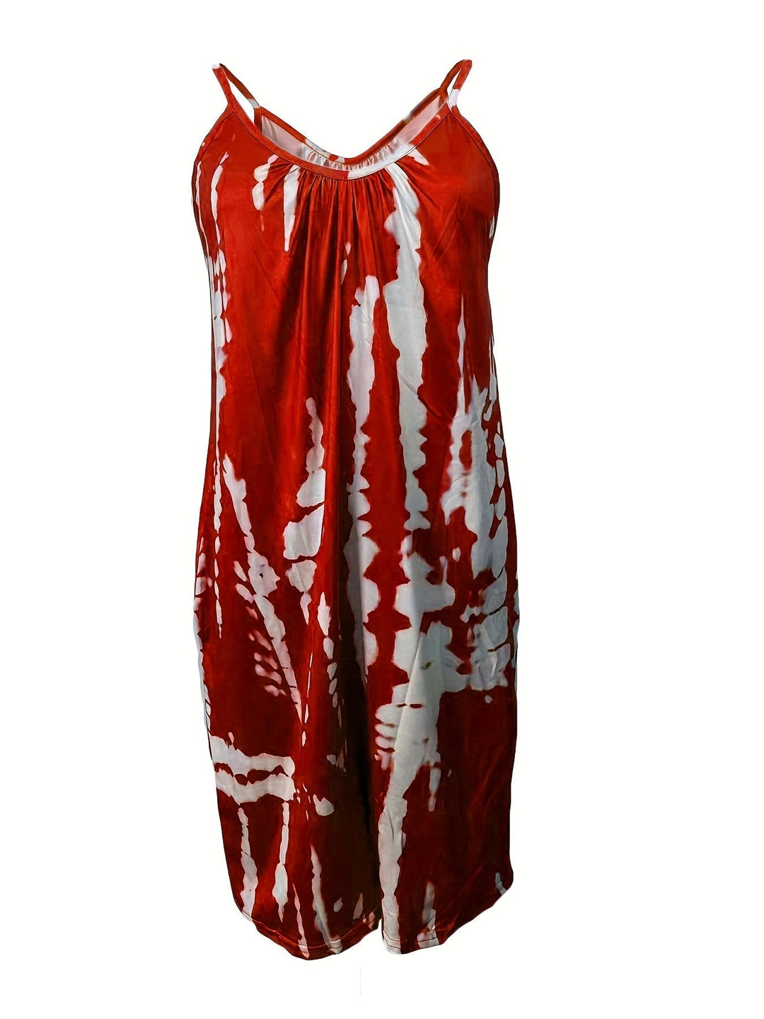 Stilla | Boho Blue Tie Dye Ærmeløs Romper Med Rund Hals