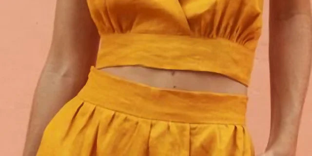 Stilla | Orange to Farvet Sæt Elegante og Stilfulde Modekomposition