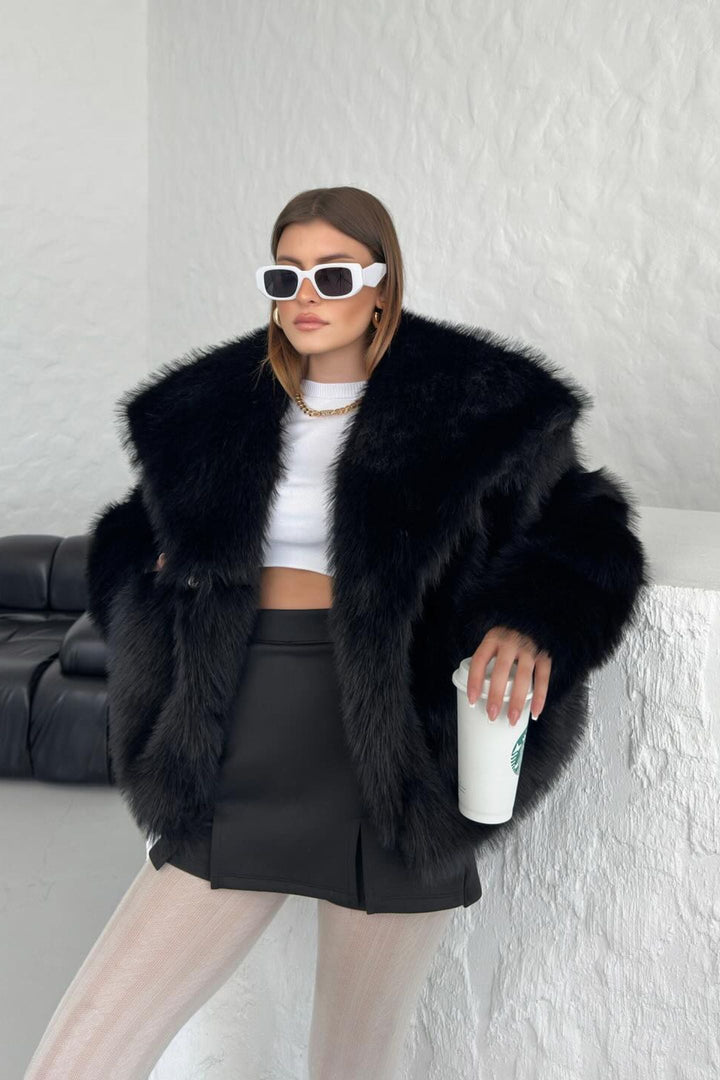 Stilla | Faux-fur-sjal-kravejakke