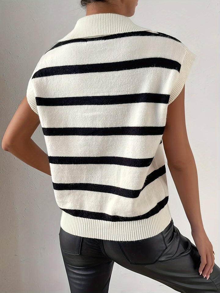 Stilla | Chic Stribet Ærmeløs Pullover