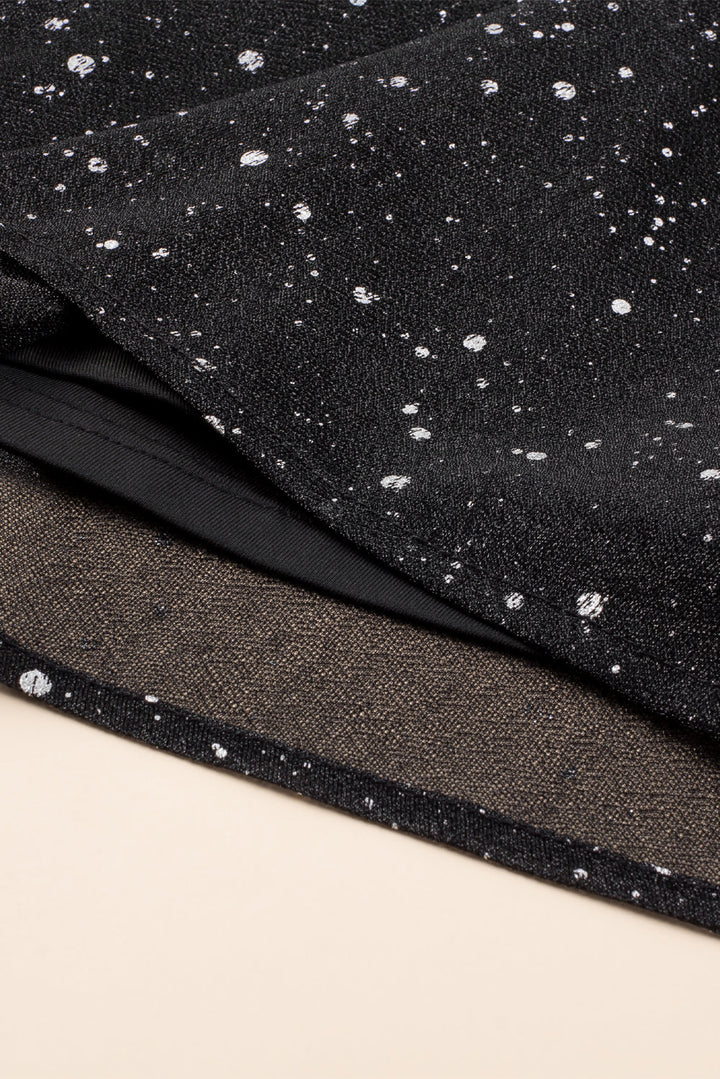 Stilla | Elegant Sort Glitrende Kjole Med Net