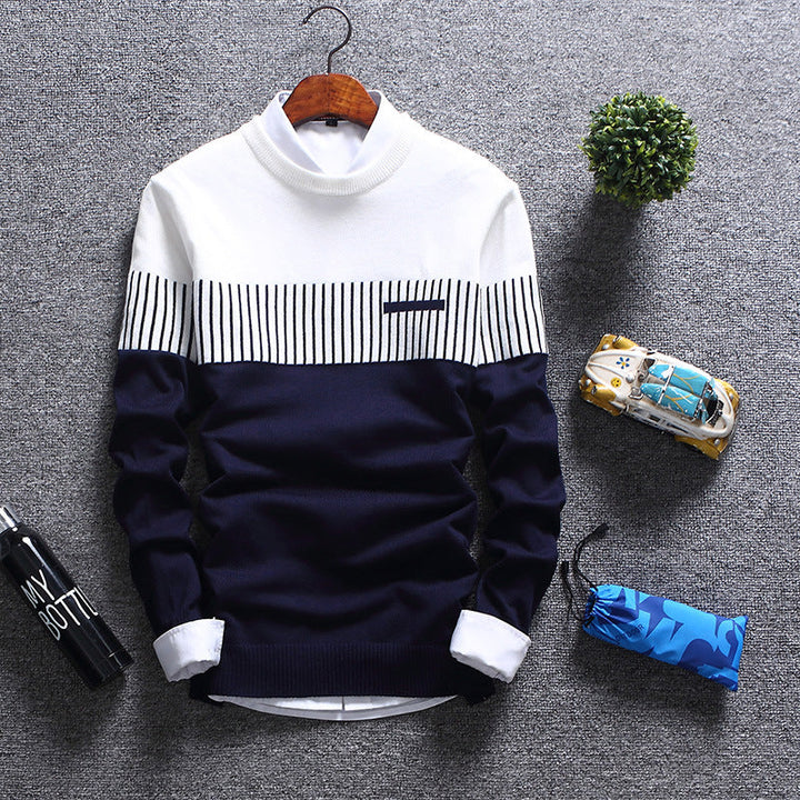 Stilla | Pullover uldblanding Normal pasform Rund hals Stribet design