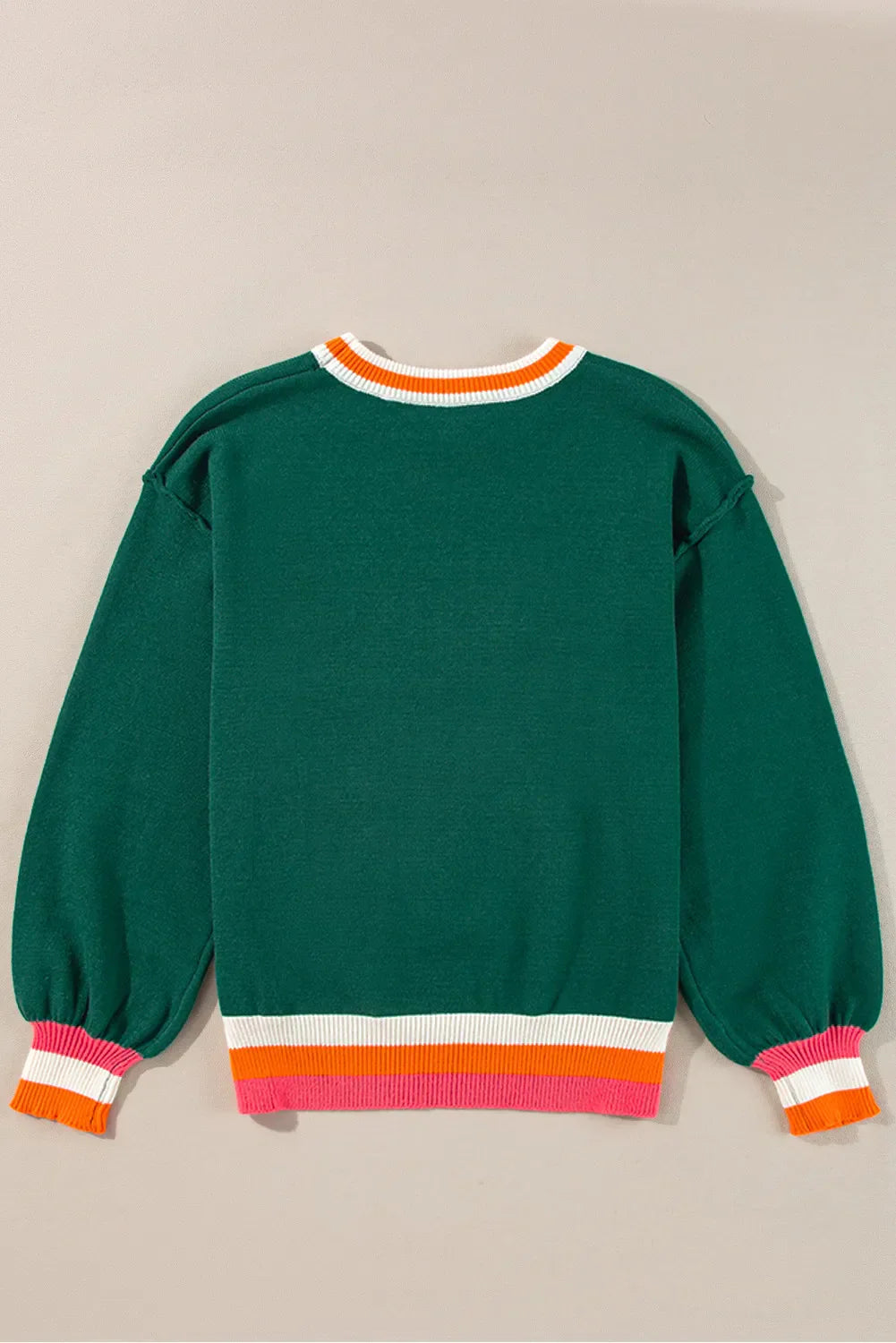 Stilla | Kontrastpullover Med Lange Ærmer og Rund Halsudskæring
