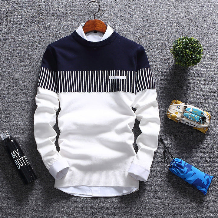 Stilla | Pullover uldblanding Normal pasform Rund hals Stribet design