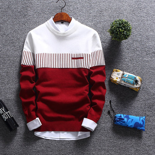 Stilla | Pullover uldblanding Normal pasform Rund hals Stribet design