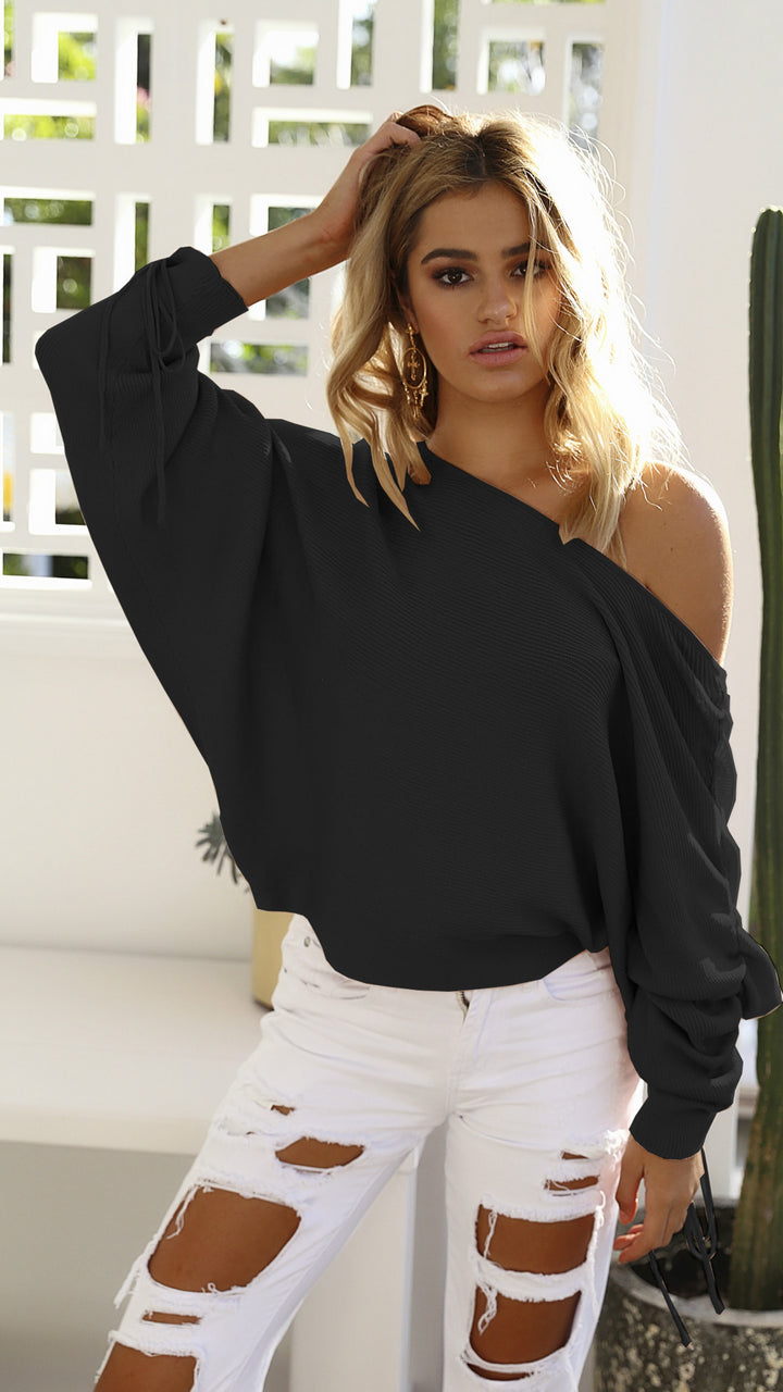 Kvindernes oversized sweater med asymmetrisk skæring Stilla