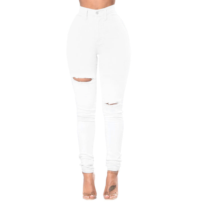 Dame Ripped Skinny Jeans med høj talje og tætsiddende snit Stilla