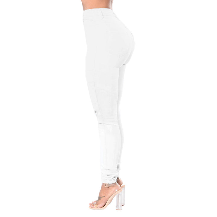 Dame Ripped Skinny Jeans med høj talje og tætsiddende snit Stilla