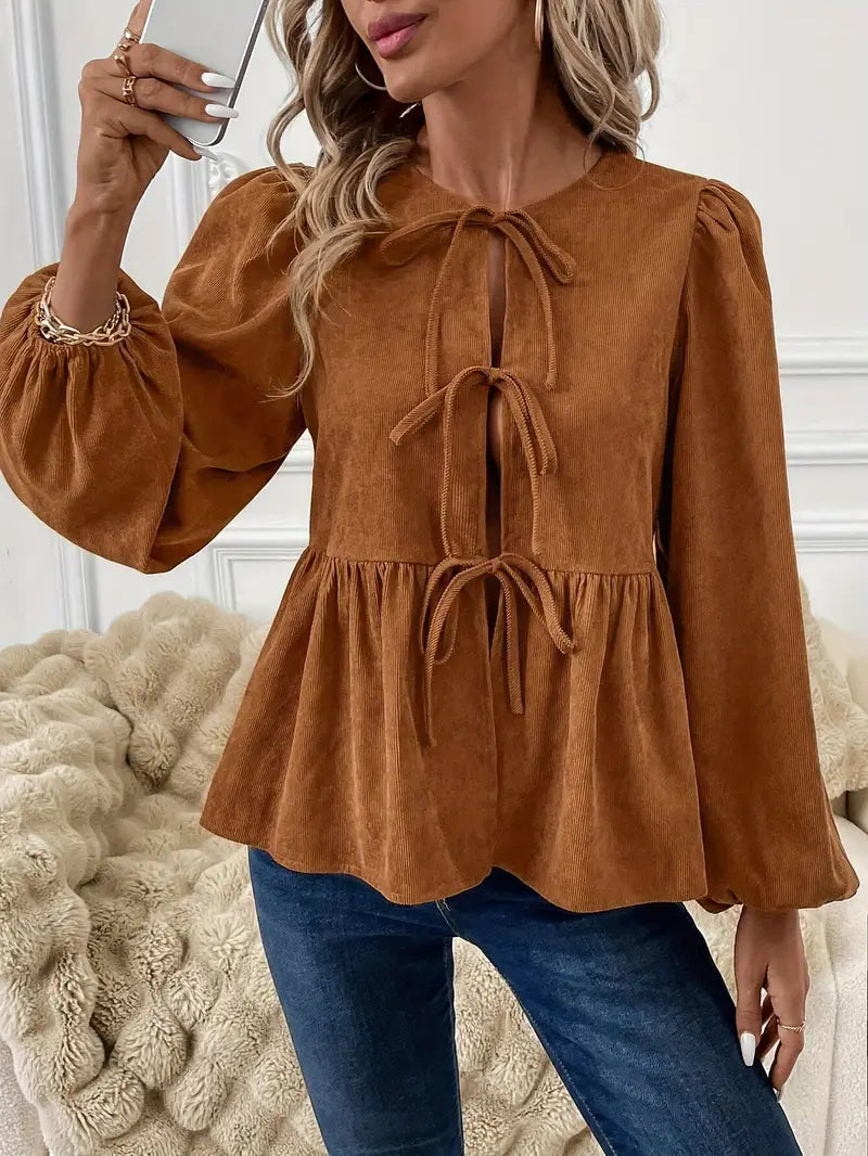 Stilla | Elegant Bluse Af Blødt Cord
