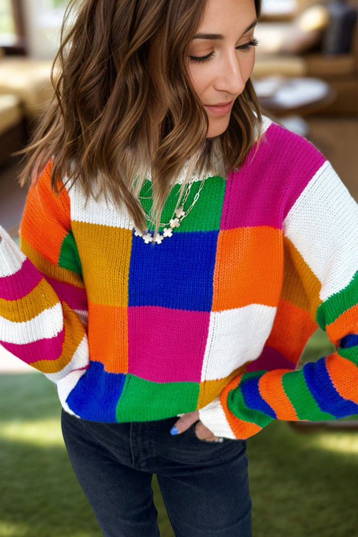 Stilla | Pullover med lange ærmer i farveblokkedesign