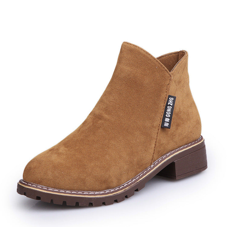 Dame elegante Ankle Boots med moderigtigt velourleder og robust profil Stilla