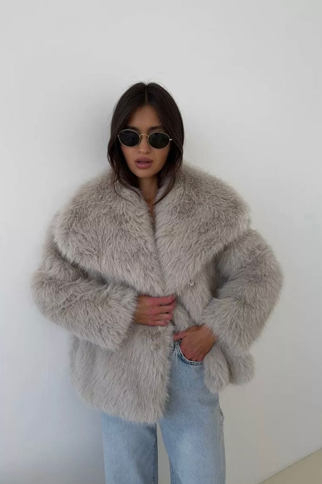 Stilla | Faux-fur-sjal-kravejakke
