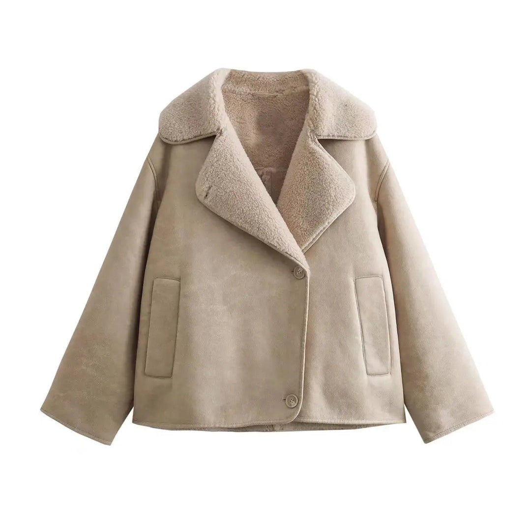 Stilla | Cozy Oversized Fleece-Lined Jakke med Reverskrave