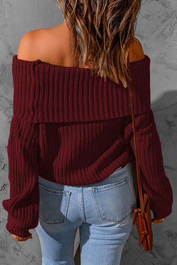 Stilla | Curl up and Get Cozy Off Shoulder Strik Trøje