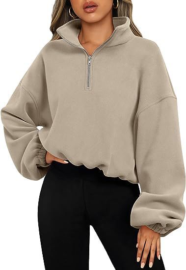 Stilla | Sweatshirt med Halv-Zip og Ståkrave
